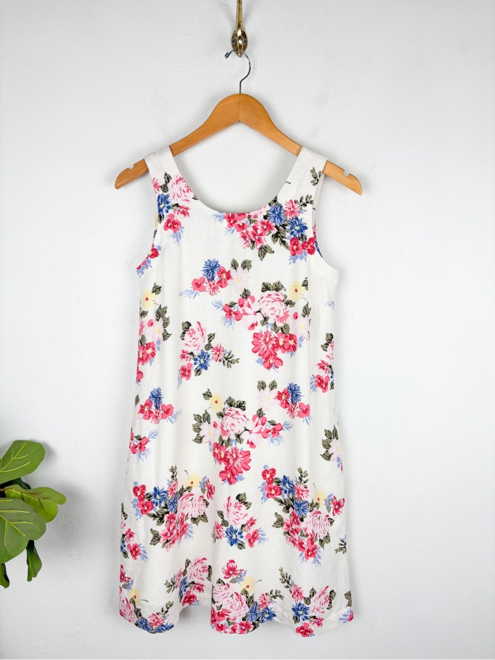 NWOT Laura Ashley Floral Linen Mini Shift Dress Sz XS